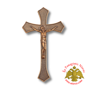Cemetery Memorial Orthodox Cross Bronze Sharp Endings Design 23x13cm