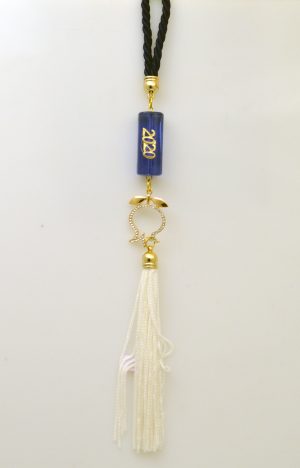 Lucky Charm 2020 Wish in Blue Bead Glass