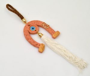 Lucky Charm 2020 Ceramic Horse Shoe with Tessel