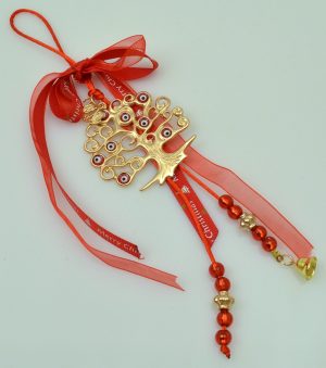 Lucky Charm 2020 Metal Tree With Red Ribbon