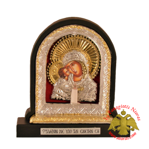 Orthodox Traditional Home Iconostasis with Electric Lamp Wooden Oval Design