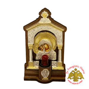 Traditional Orthodox Greek Iconostasis with Electric Lamp 20x13x4cm