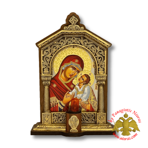 Traditional Orthodox Greek Iconostasis with Electric Lamp 26x18x5cm