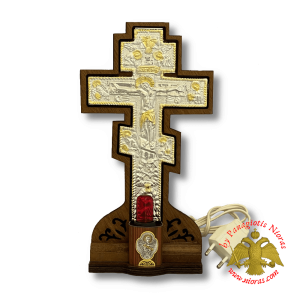 Cross Russian with Electric Lamp 26x11x5cm