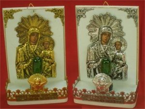 Traditional Orthodox Icon with Electric Lamp I' White Coloured