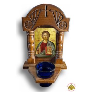 Εικονοστάσι με Γυάλινη Κανδηλόκουπα Λαδιού