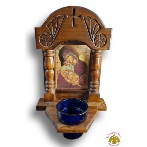 Εικονοστάσι με Γυάλινη Κανδηλόκουπα Λαδιού