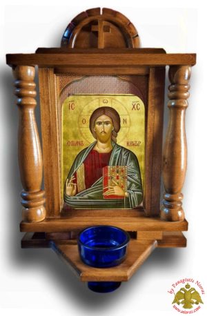 Εικονοστάσι με Γυάλινη Κανδηλόκουπα Λαδιού