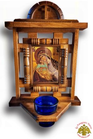 Εικονοστάσι με Γυάλινη Κανδηλόκουπα Λαδιού