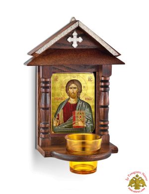 Εικονοστάσι με Γυάλινη Κανδηλόκουπα Λαδιού