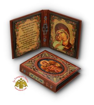 Orthodox Icon Diptych Theotokos With Orthodox Prayer 7x13cm