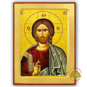 Christ Blessing Detail Byzantine Wooden Icon