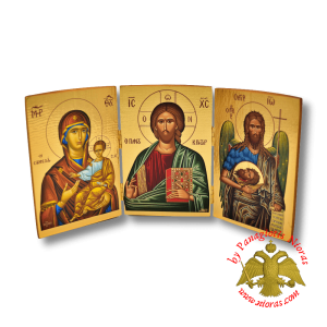 Τρίπτυχο Εικόνισμα Δέηση Χρυσοτυπια  14x29cm