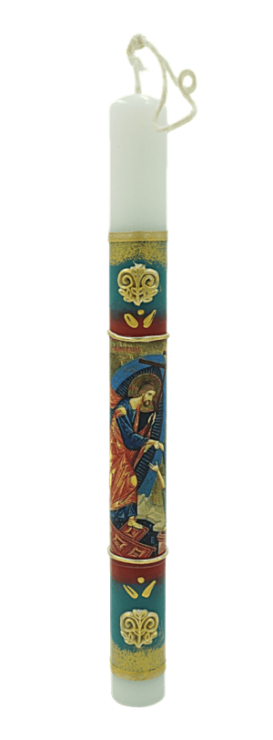 Πασχαλινή Λαμπάδα με Εικονα Ανάσταση του Χριστού 40εκ.