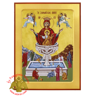 Life-giving Spring Byzantine Wooden Icon