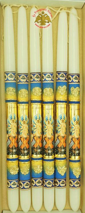 Easter Pascha Candle With Resurrection Holy Icon 40cm