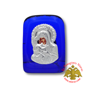 Theotokos Icon on Blown Glass  6.5x5cm
