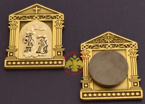 Orthodox Icon Mangets Metal Church Design Annunciation Antique