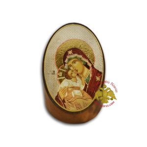Wooden Orthodox Icon of Theotokos 7x5cm