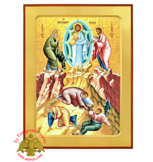 The Transfiguration Byzantine Wooden Icon - Dormition of Theotokos Holy Monastery
