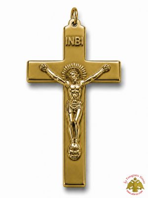 Simple Orthodox Brass Metal Cross 5x9cm Made in Greece Brass Polish