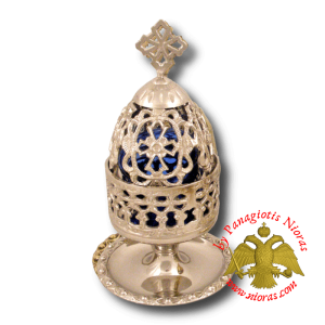 Κανδήλι καπάκι σχέδιο Σταυρός Nickel 20cm