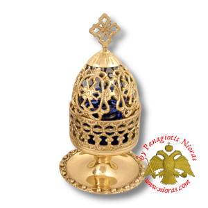 Κανδήλι καπάκι σχέδιο Σταυρός Brass 20cm