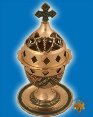 Brass Oil Candle Coloured Green