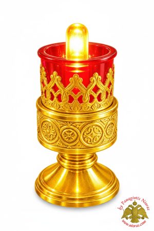 Orthodox Metal Design A Electric Standing Oil Candle Gold Plated