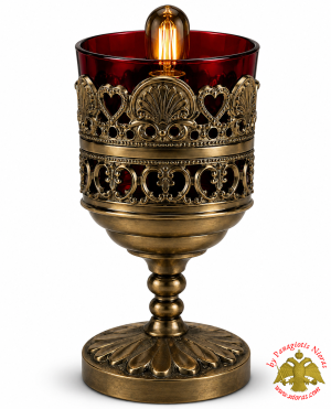 Metal Design B Electric Standing Oil Candle Antique
