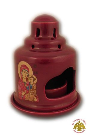 Ceramic Oil Candle Design E Burqundy 11x16cm