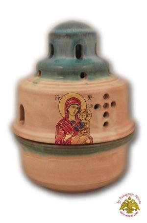 Kεραμικό Κανδήλι Σχέδιο B Τιρκουάζ 12χ15εκ