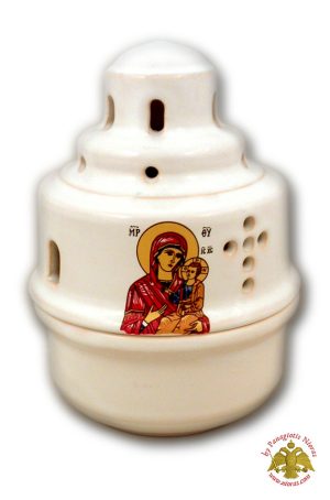 Kεραμικό Κανδήλι Σχέδιο B Λευκό 12χ15εκ