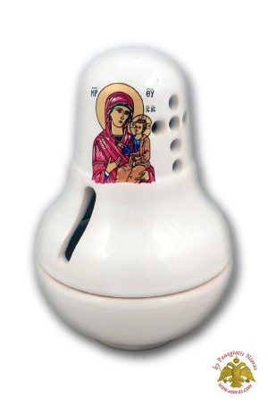 Kεραμικό Κανδήλι Σχέδιο F Λευκό 10χ14εκ