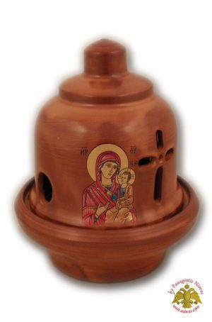 Kεραμικό Κανδήλι Σχέδιο C Καφέ 14χ11εκ