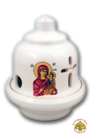 Kεραμικό Κανδήλι Σχέδιο C Λευκό 14χ11εκ