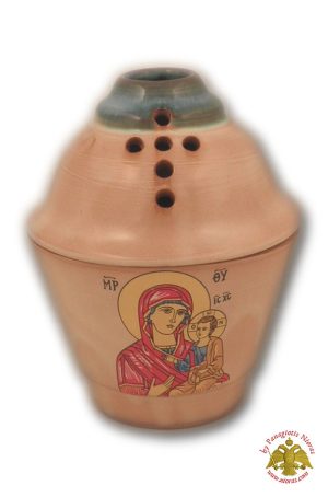 Ceramic Oil Candle Design D Turquoise 12.5x9.5cm