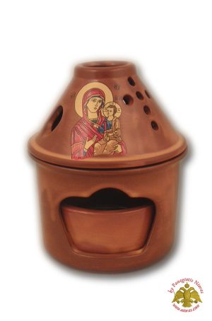 Ceramic Oil Candle Design H Brown 10x12cm