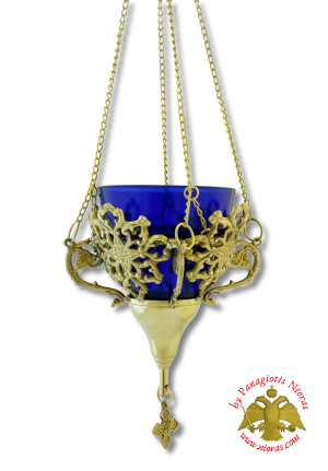 Metal Oil Candle Hanging Byzantine Star Design Brass