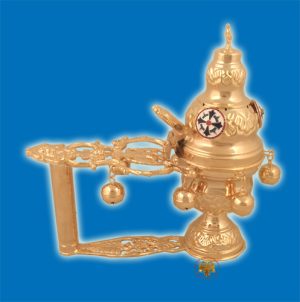 Katsio Ecclesiastical Cencer Athinaiko Style With Enamel Gold Plated