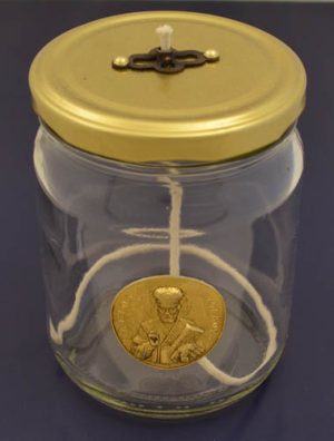 Glass Parafin Lamp Cylinder with Orthodox Image 500ml