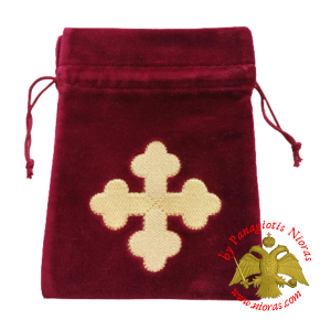 Orthodox Antidoron Caring Case with Cross in Velvet