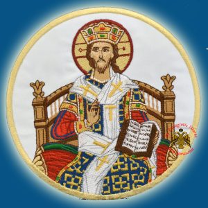 Ορθόδοξο Κεντημα Εικόνα του Χριστου d:16cm
