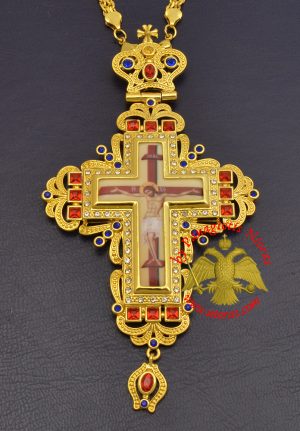 Σταυρός Δεσποτικός Σχέδιο 325 Επίχρυσος Mε Πέτρες