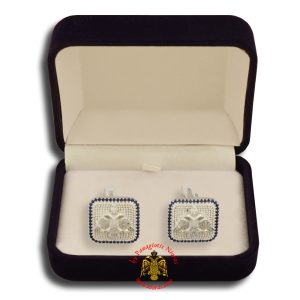 Μανικετόκουμπα Επάργυρα με τον Βυζαντινό Δικέφαλο Αετό B