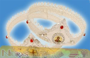 Byzantine Set Wedding Crowns Silver Plated