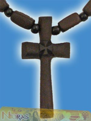 Orthodox Wooden NeckWear Cross With Wooden Beads Neck Cord