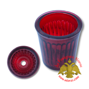 Replacement Oil Candle Glass Cup Design InLined Red 10mm Hole