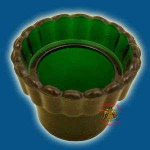 Replacement Oil Candle Glass Cup Design Flower D' Natural Green