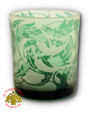 Romanian Orthodox Replacement Glass Flower Cut Green